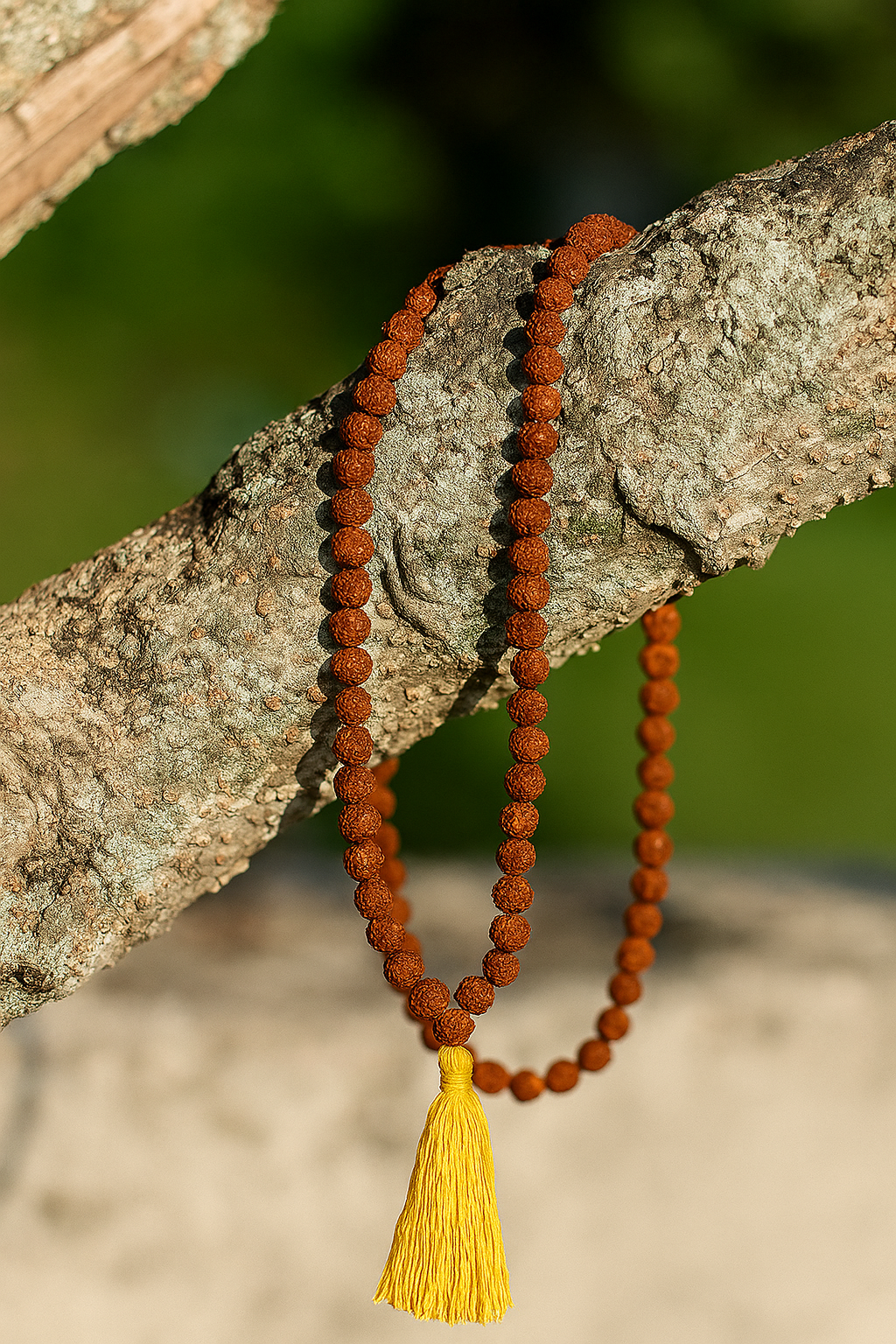 Brown Rudraksha Mala – 108+1 Beads for Meditation & Spiritual Energy