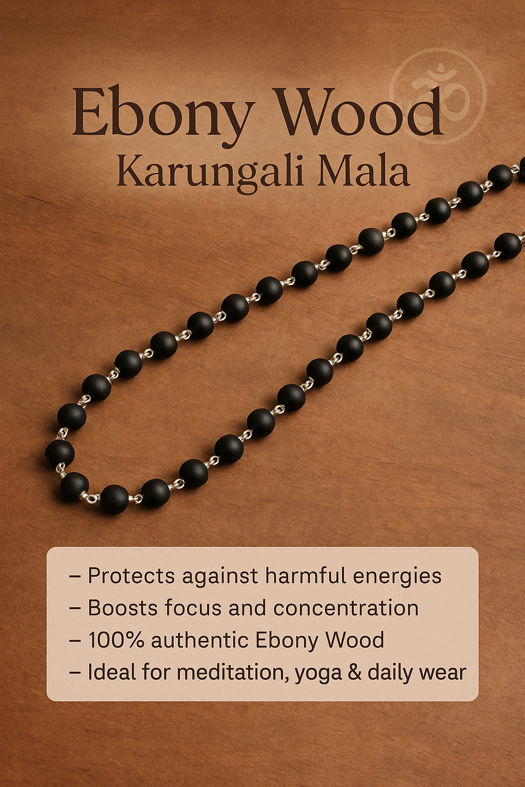 Ebony Wood Karungali Mala