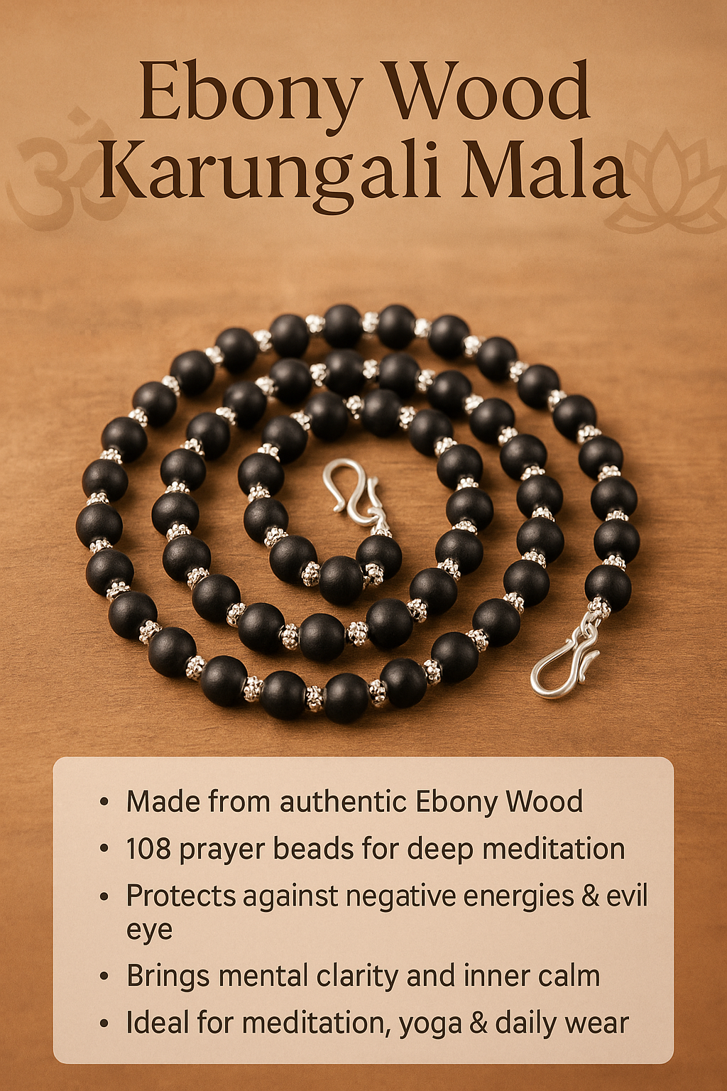 Ebony Wood Karungali Mala