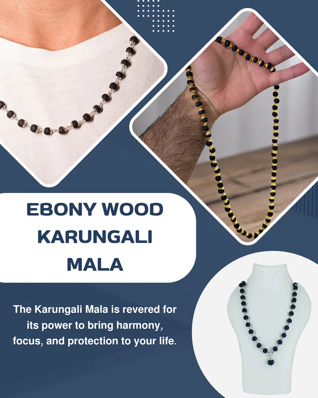 Ebony Wood Karungali Mala