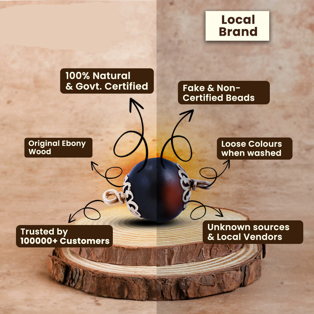 Original Karungali Malai 108-Beads & Karungali Malai Silver cap Combo