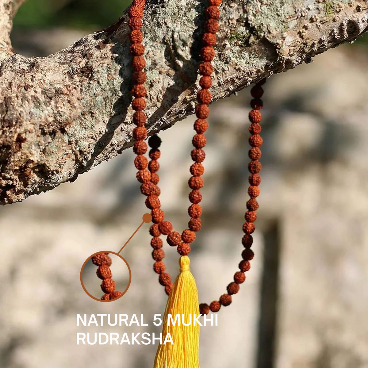 Brown Rudraksha Mala – 108+1 Beads for Meditation & Spiritual Energy
